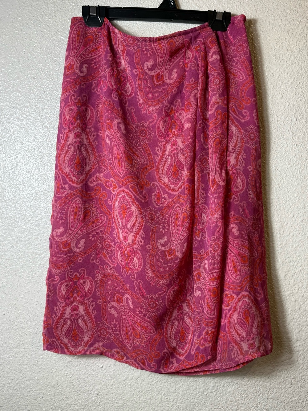 Worthington Pink Paisley A-Line Midi Skirt Women’s Size 7/8 Y2K Boho Cottagecore
